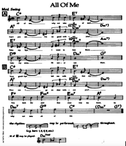 Figure 1 “All of Me” lead sheet
