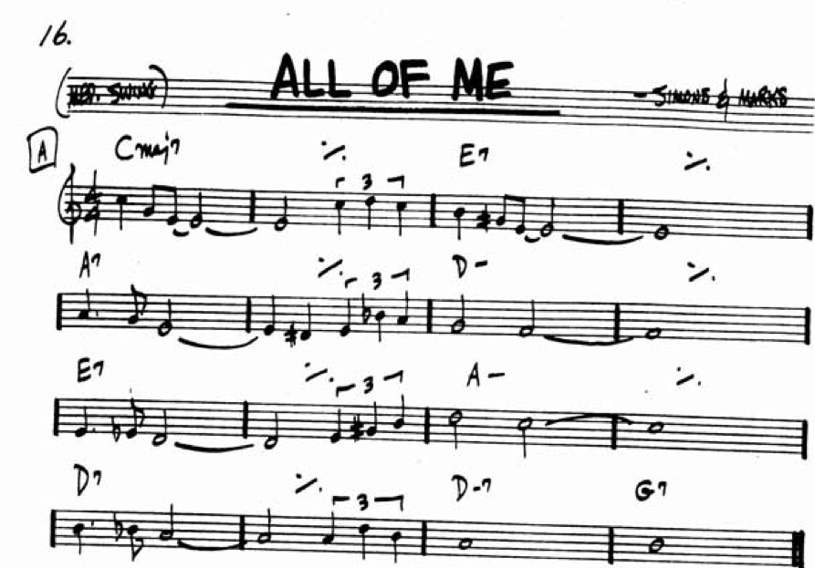 All of Me Jazz Standard on guitar