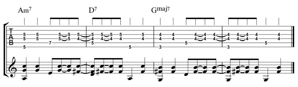 Antonio Carlos Jobim's guitar lick