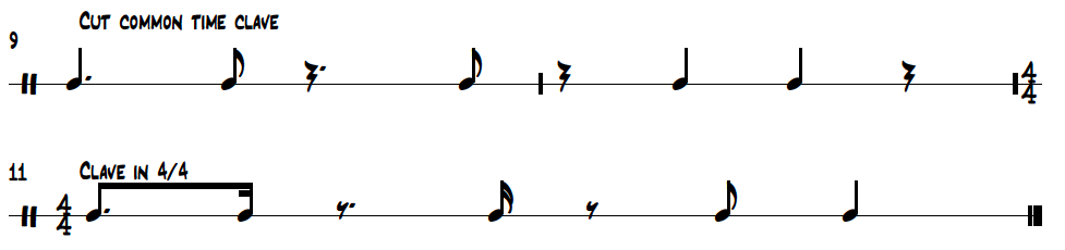 Common Time Clave and 4/4 Clave 