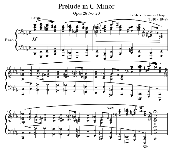 Prelude in C minor Op. 28 No. 20 by Frederic Chopin