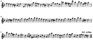 3/2 Spirtuoso movement from Telemann’s Fantasia #6 for solo flute pg 2