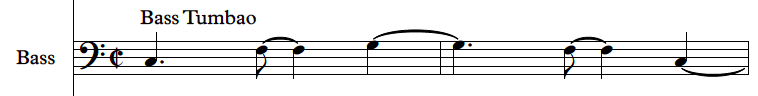 bass tumbao I IV V IV 