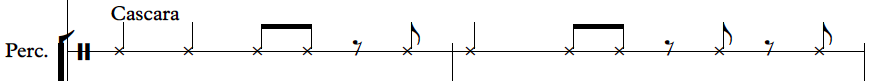cascara notation salsa rhythm