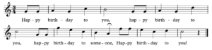 happy birthday melody c major