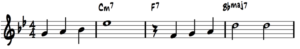 Jazz excerpt cm7 f7 bflatmaj7