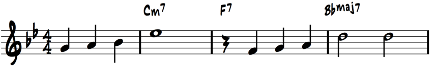 Jazz excerpt cm7 f7 bflatmaj7