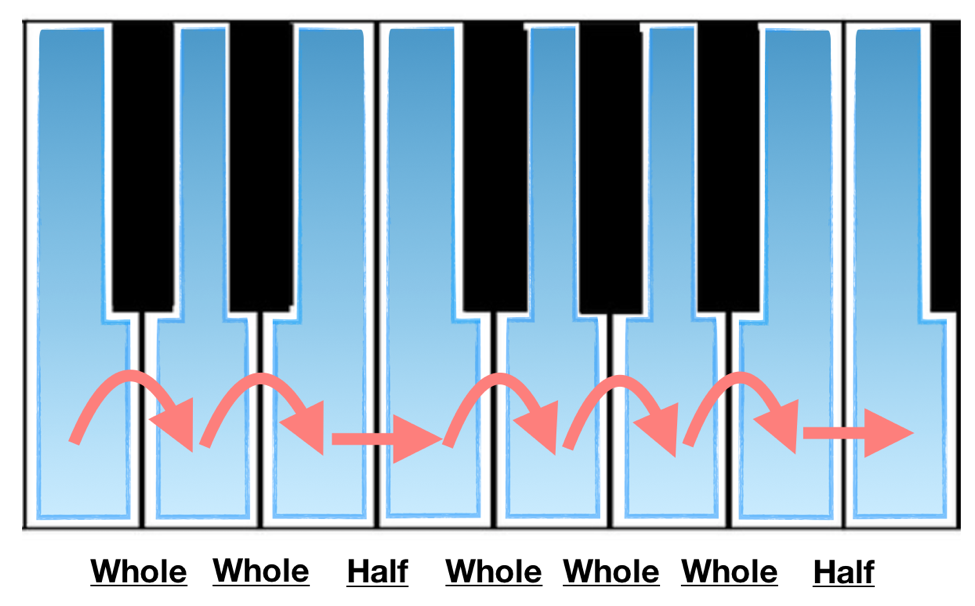 whole steps half steps