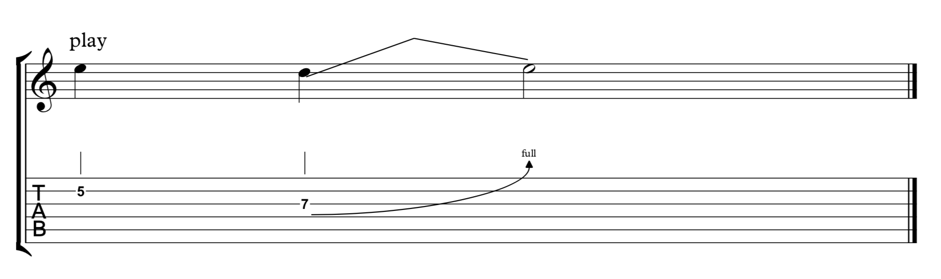 Bending - fifth, start from the fourth and bend up a full step until you reach the fifth bending a minor pentatonic fifth, start from the fourth and bend up a full step until you reach the fifth