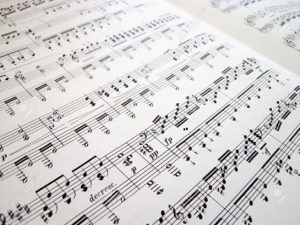 Piano sheet music scales and arpeggios