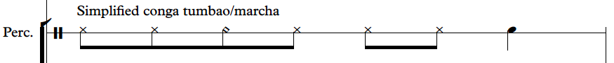 simplified conga tumbao or marcha